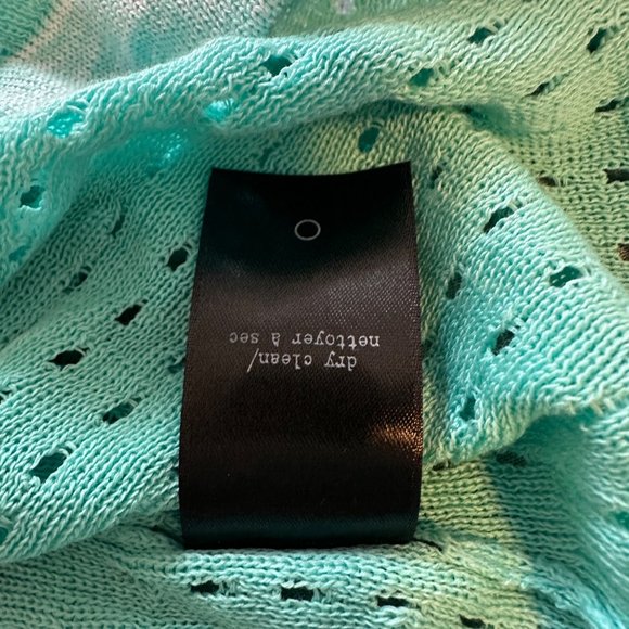 Rag & Bone, Teal Long‎ Sleeve 100% Cotton Blouse Mesh Open Back, Women Medium - Picture 9 of 10